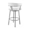 Armen Living Cohen 26" Counter Height Swivel Bar Stool in Silver Finish with White Faux Leather 721535761982 - alternate 10